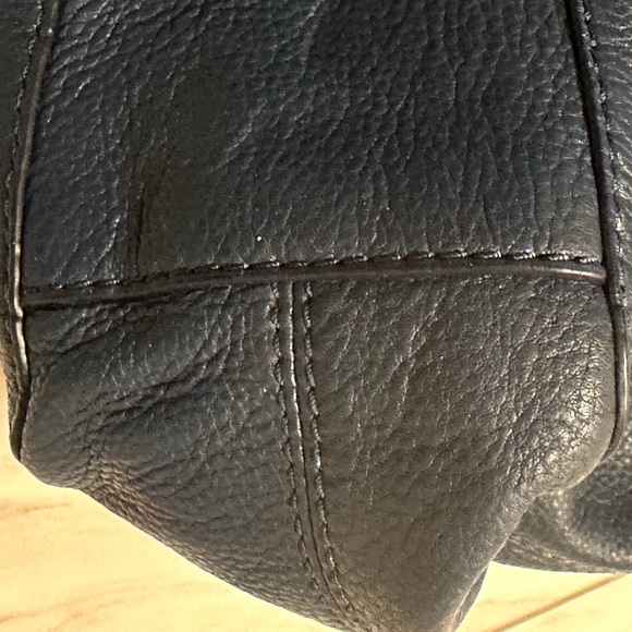 Excellent BLUE Michael Kors Fulton Python Top Zip Satchel - Picture 7 of 7